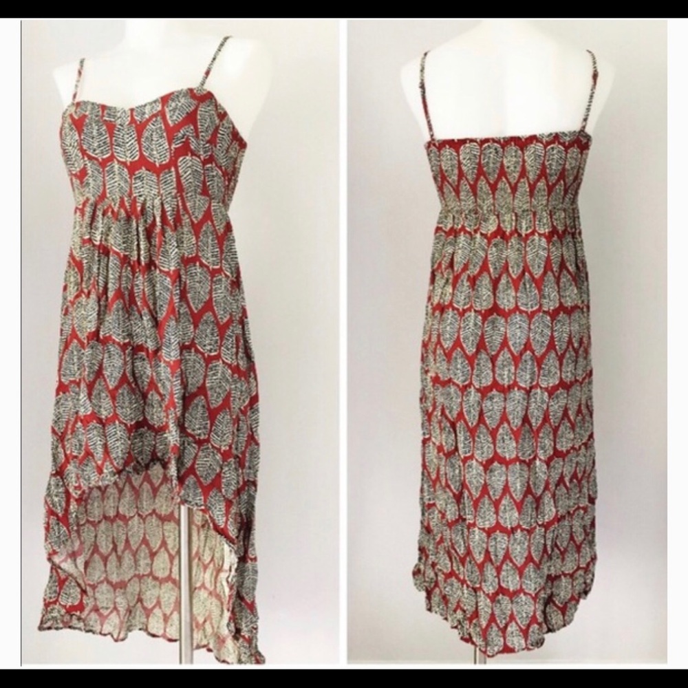 Millau | Low High Leaf Print Dress